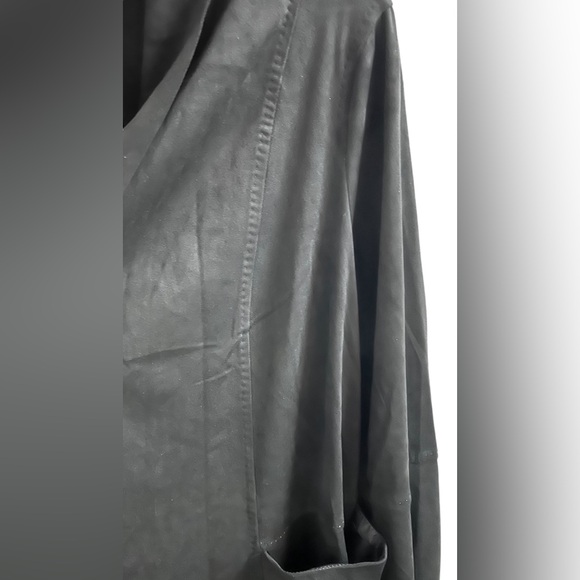MAX STUDIO LONDON Faux Suede Open Front Waterfall Cardigan/Jacket Black M ✨NWT✨ - Picture 8 of 15